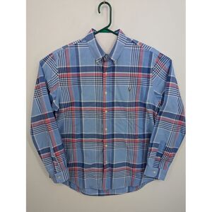 Ralph Lauren Men's Plaid Long Sleeve Button Down Shirt, Blue & Pink, XL, GREAT